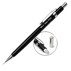 Lapiseira Técnica Pentel Sharp P205 Preta 0.5mm Profissional Alta Precisão