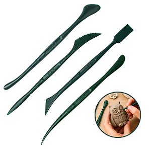 Kit de Ferramentas para Modelagem DAS 4 Peças Profissional para Massas Esculturas Artesanato