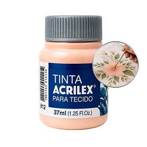 Tinta para Tecido Acrilex 37ml Salmão Bebê Ref. 812