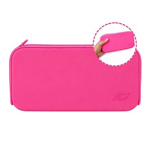 Estojo Escolar em Silicone e Ziper Rosa Pink com 1 Divisória ACP