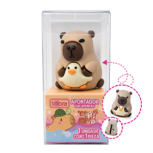 Apontador Escolar 1 Furo CapyClub Capivara Tilibra