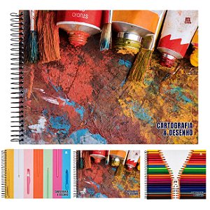 Caderno de Cartografia e Desenho Capa Dura 96 Folhas Animativa