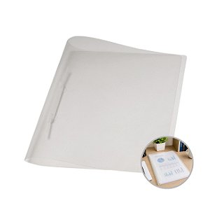 Pasta com Grampo Trilho Plástica PP Cor Cristal ACP