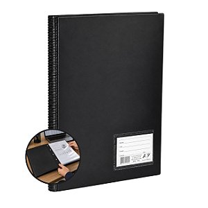 Pasta Catálogo Ofício Reforçada 100 Envelopes 0,12 Médio com 4 Parafusos de Metal e Visor ACP