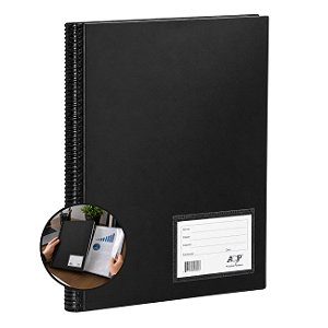 Pasta Catálogo Ofício Reforçada 50 Envelopes 0,12 Médio com 4 Parafusos de Metal e Visor ACP