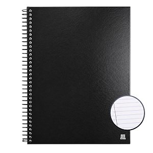 Caderno Universitário 1 Matéria 70 Folhas Kbom Black Animativa Espiral Preto