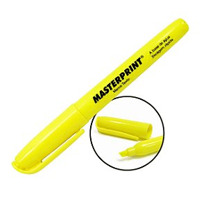 Caneta Marca Texto Amarela Neon com Secagem Rápida Masterprint