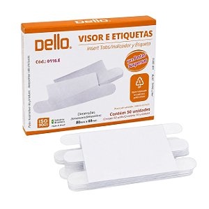 Visor e Etiqueta para Pasta Suspensa Caixa com 50un Dello