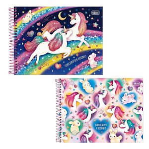 Caderno de Desenho 80fls Capa Dura Blink Unicórnio Tilibra