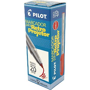 Caneta Marcador para Retro Projetor Vermelho 2.0mm CX c/12 - Pilot