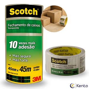Fita Empacotamento Transparente 5802 45x45m Scotch Pct 4 Rolos - 3M