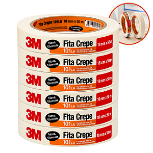 Fita Crepe 18mmx50m Pacote com 6 rolos - 3M