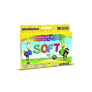 Massa de Modelar 12 Cores 180g Soft - Acrilex
