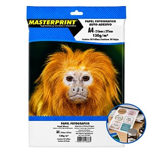 Papel Fotográfico Adesivo Glossy A4 130g 50 Folhas Masterprint
