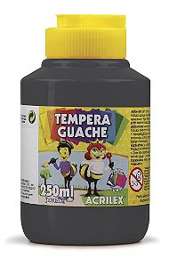 Tinta Tempera Guache 250ml Preto - Acrilex