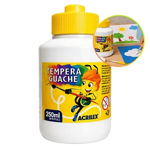 Tinta Tempera Guache 250ml Branco - Acrilex
