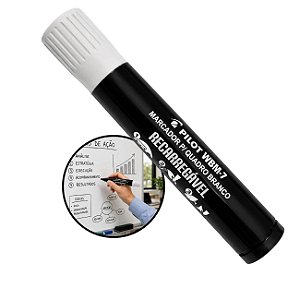 Caneta Marcador Quadro Branco Preto WBM-7 Recarregável Pilot Office