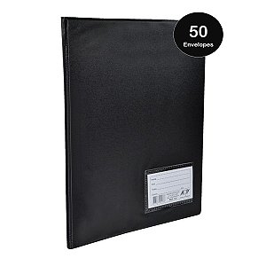 Pasta Catálogo Ofício 50 Envelopes 0.06 Fino com 4 Colchetes e Visor ACP