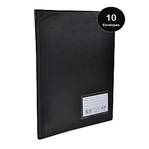 Pasta Catálogo Ofício 10 Envelopes 0.06 Fino com 4 Colchetes e Visor ACP