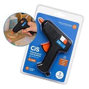 Pistola de Cola Quente Pequena CiS S-468 Bivolt 10W Para Bastão Fino