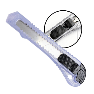 Estilete Lamina Larga 18mm 29bp CIS S68BC Profissional Corpo Cristal Trava Segurança