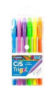 Caneta Gel Trigel c/6 Pastel - CIS