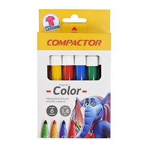 Caneta Hidro Jumbo 6 Cores - Compactor
