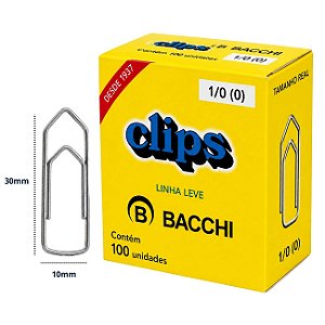 Clips Galvanizado Bacchi 1/0 Linha Leve 100 Unidades Aço Resistente