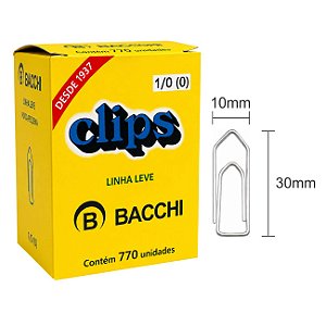 Clips Galvanizado Bacchi 1/0 Linha Leve 770 Unidades Aço Resistente