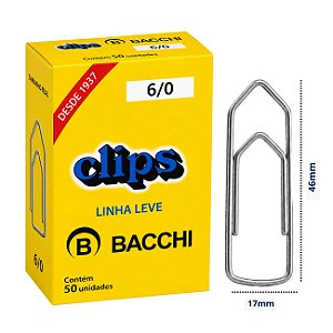 Clips Galvanizado Bacchi 6/0 Linha Leve 50 Unidades Aço Resistente