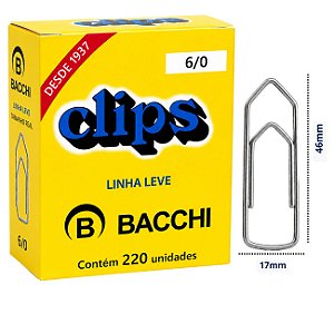 Clips Galvanizado Bacchi 6/0 Linha Leve 220 Unidades Aço Resistente