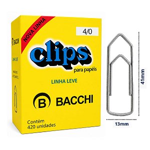 Clips Galvanizado Bacchi 4/0 Linha Leve 420 Unidades Aço Resistente