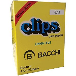 Clips Galvanizado Bacchi 4/0 L. Leve c/ 420un - Bacchi