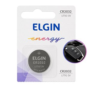 Bateria CR2032 3V Lítio Elgin Alta Durabilidade Para Relógios, Controles e Eletrônicos