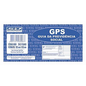 Guia da Previdência Social GPS 185x95mm 25x2 - São Domingos