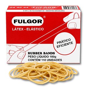 Elástico Látex Nº18 Fulgor 100g com 110 Unidades Alta Resistência Uso Profissional