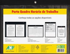 Porta Quadro Horário Horizontal Preto - ACP