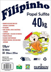 Papel Sulfite 120g 40kg 210X297 A4 50fls - Filipinho