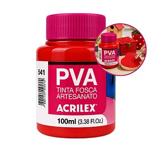 Tinta Fosca p/ Artes PVA 100ml Vermelho Vivo - Acrilex