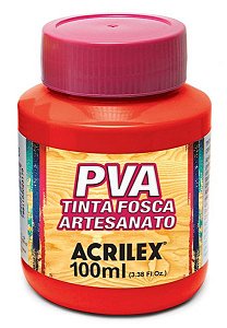 Tinta Fosca p/ Artes PVA 100ml Vermelho Vivo - Acrilex