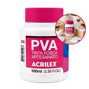 Tinta Fosca p/ Artes PVA 100ml Branco - Acrilex
