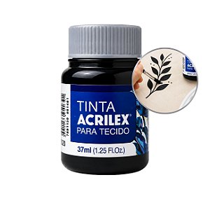 Tinta para Tecido 37ml Preto - Acrilex
