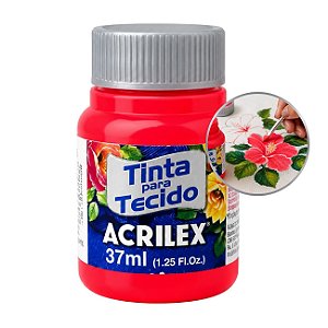 Tinta para Tecido 37ml Vermelho Fluorescente - Acrilex