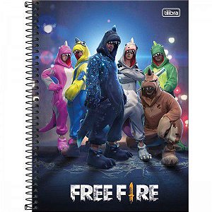 Caderno Espiral Pequeno Capa Dura Free Fire 80 Fls Tilibra