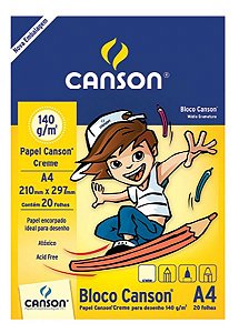 Bloco de Desenho A4 20fls 140g Creme - Canson