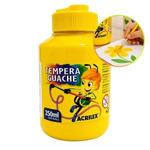 Tinta Tempera Guache 250ml Amarelo Ouro - Acrilex