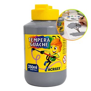 Tinta Tempera Guache 250ml Cinza - Acrilex