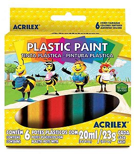 Tinta Plástica 6 Cores Sortidas 20ml Acrilex