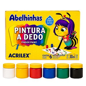 Pintura a Dedo 6 Cores 30ml Abelhinhas - Acrilex