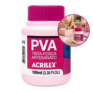 Tinta Fosca p/ Artes PVA 100ml Rosa Bebê - Acrilex